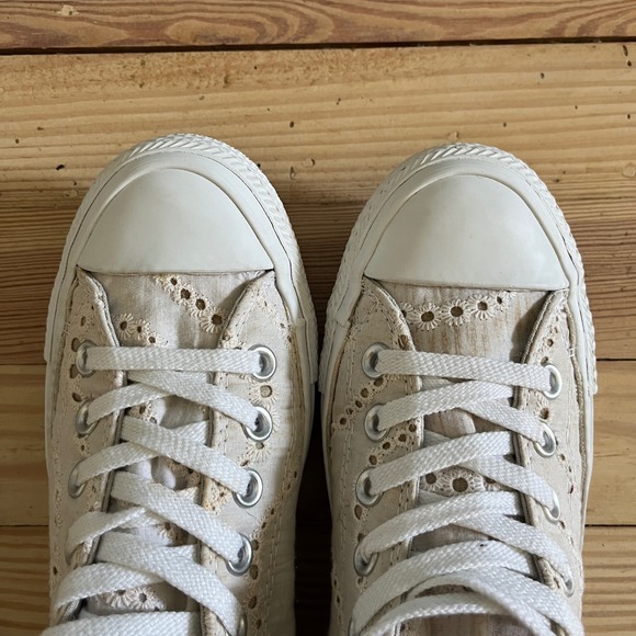 Converse All Star Beige Lace Paisley Low Top Platform‎ Sneakers Women's Size 7 - Picture 11 of 11